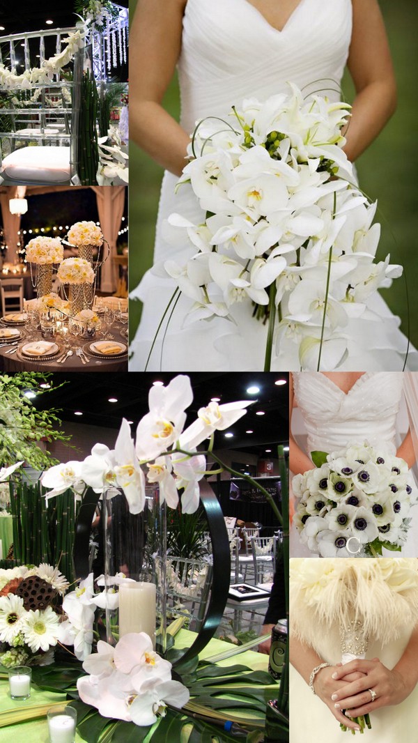  allwhite bridal bouquets of peonies orchids or roses and 2012 promises 